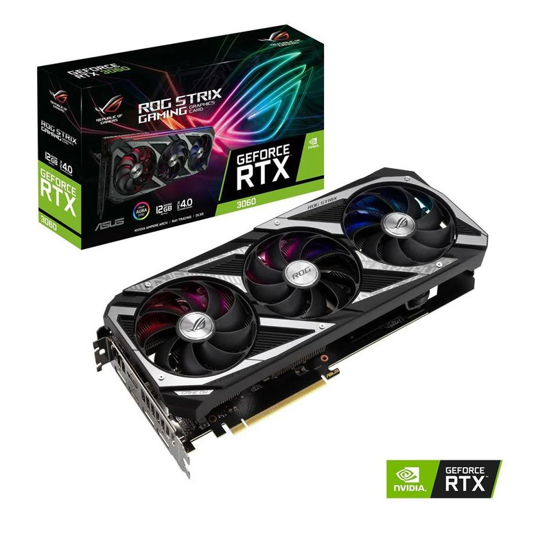 Asus GeForce RTX 3060 ROG Strix V2 12GB LHR Graphics Card - كرت الشاشة
